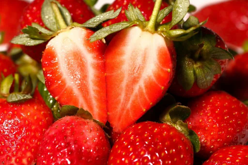fresh cut strawberries