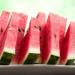 slices of watermelon in a white plate