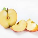 an apple cut in half