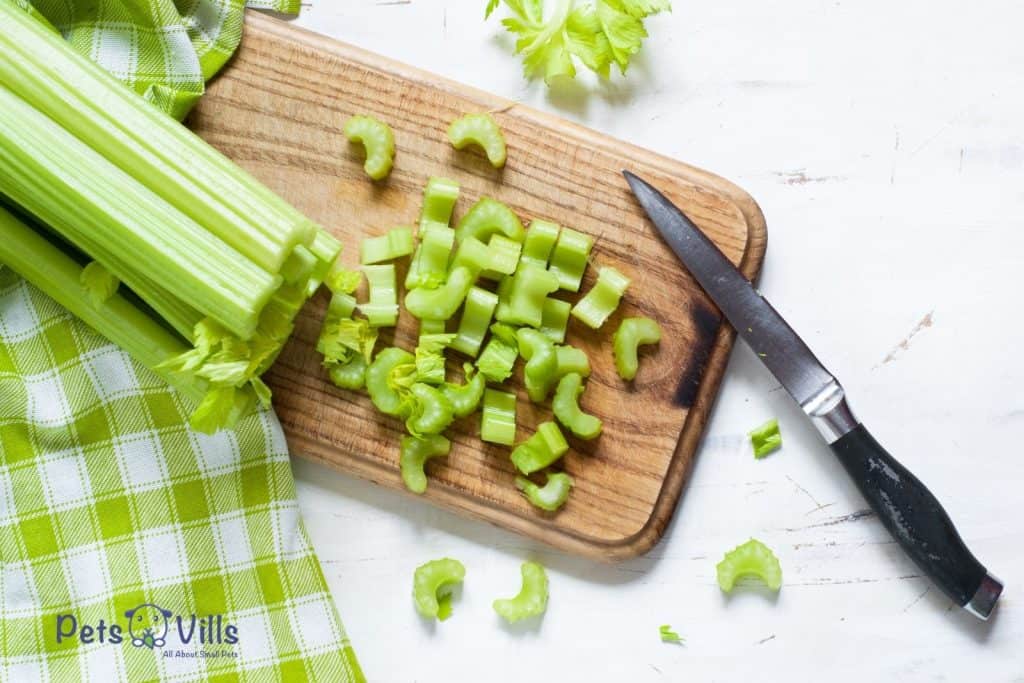celery being chopped