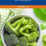fresh broccoli on a large white bowl