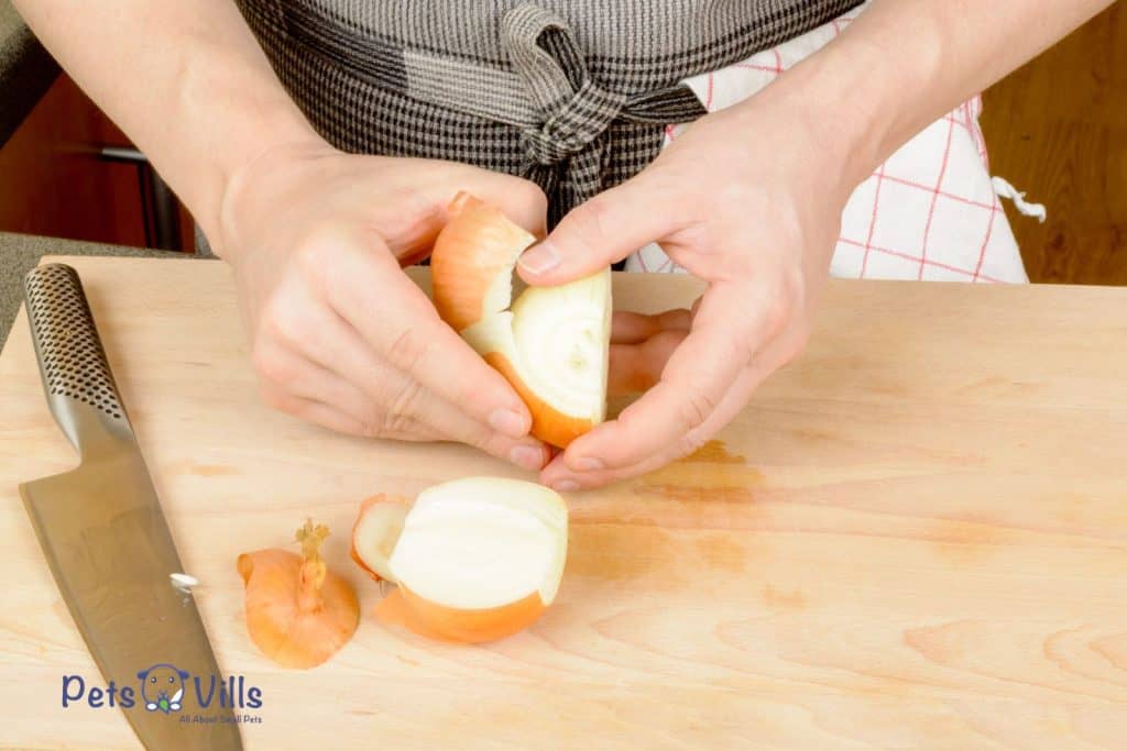 lady peeling onions