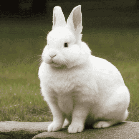 An adorable albino rabbit posing gracefully