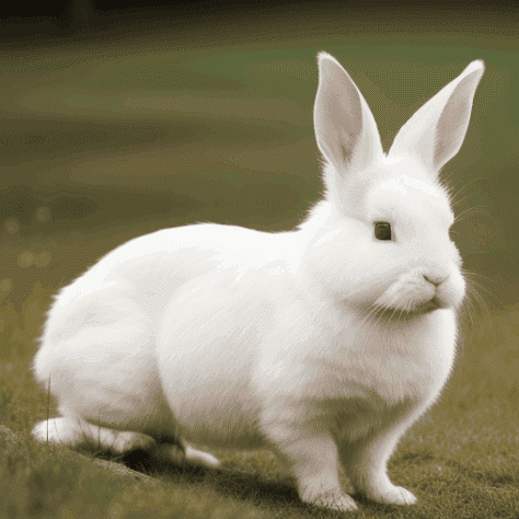 An albino rabbit showing its unique white fur