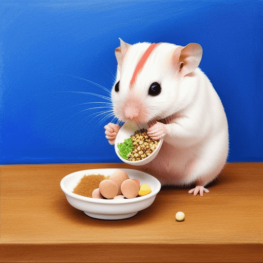 Hairless hamster eating food