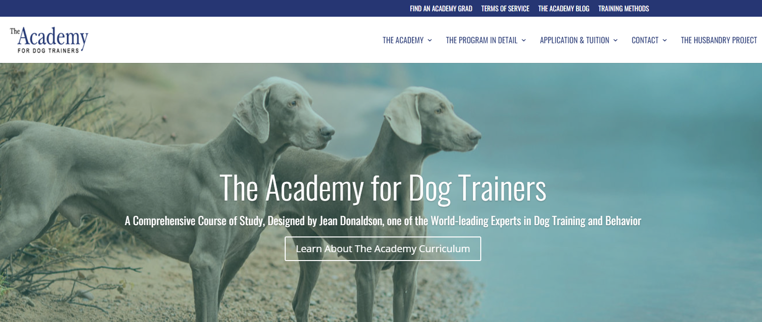 The Dog Trainer's Academy by Jean Donaldson