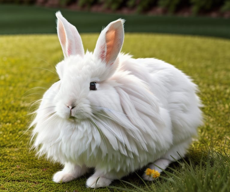 angora rabbit with its beautifull fur